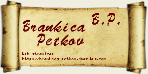 Brankica Petkov vizit kartica